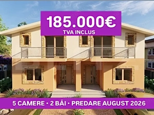 Casa tip duplex, 5 camere, 2 bai, teren 300 mp, Giroc