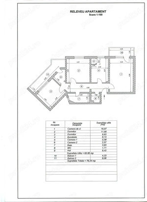 Vând Apartament decomandat, 3 camere   Lăpușneanu - Dacia   etaj 4