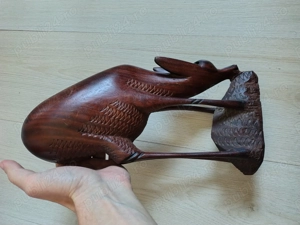  Statueta Sculptata Vintage Tall animal figurine Hand Carved Gazelles Antelopes Africa