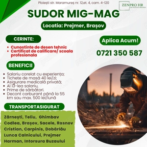 SUDOR MIG-MAG  pentru Prejmer, Brașov