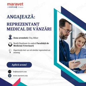 Angajam Reprezentant medical de vanzari - Cluj, Bihor