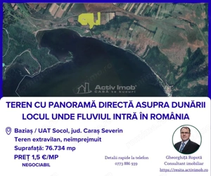 Teren extravilan in Bazias, cu vedere la Dunare