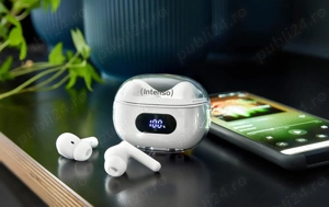 Casti wireless in-ear Intenso Buds Plus - Albe - imagine 4