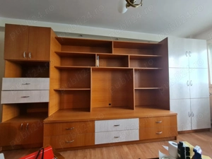 Biblioteca Ansamblu living -4m-Alb Stejar-Ca nou