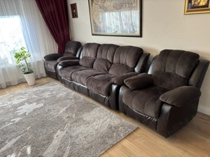 Canapea cu recliner + 2 fotolii cu recliner