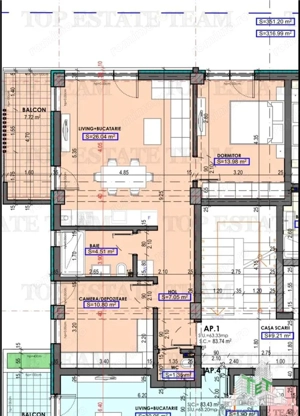 Apartament 3 camere in proiect nou - Bratianu Constanta - imagine 6