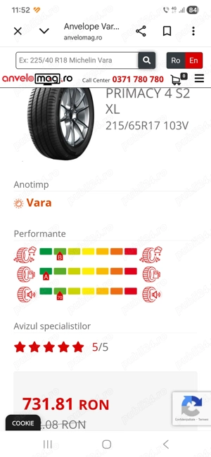 Vând 4 anvelope Michelin de vară  - imagine 5