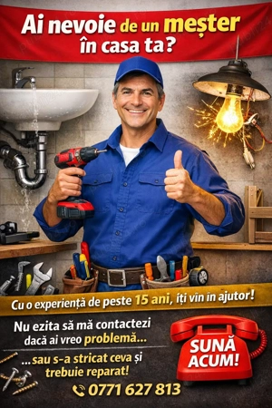  reparatii instalatii, mobila, electrocasnice, etc instalator 