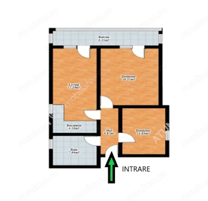 Apartament 3 camere cu balcon si loc parcare zona Turnisor din Sibiu - imagine 6