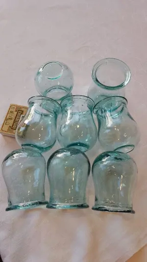 Set 8 Ventuze Medicinale Vintage + Cutie Protectie CADOU