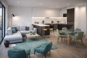 Apartament 2 camere, living cu bucătărie open space, balcon – 50 mp utili