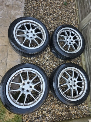 Set 4 jante aliaj 5x100 cu anvelope 2021 vara Goodride 225/45/17 - imagine 2