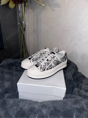 DIOR WalknDior Platform Oblique Embroidered Cotton Toile d Jouy Voyage
