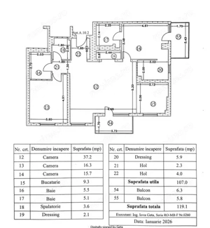 0% | Penthouse 3 camere NOU, decomandat, 119 mp, 2 balcoane  | Atrium - Sișești - imagine 17