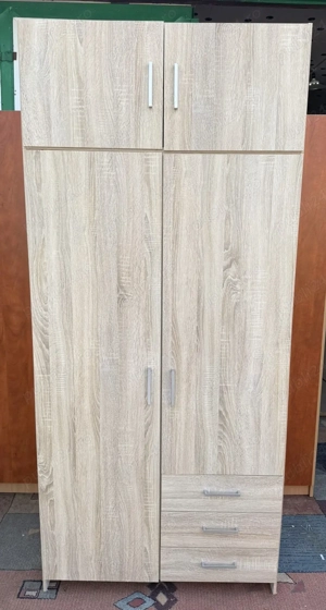 Sifonier cu 2 usi si 3 Sertare; Dulap cu rafturi si bara de umerase