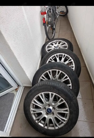 set 4  jante aluminiu, Ford originale cu cauciucuri de vara Michelin pe 16 ", stare perfecta .2 - imagine 4