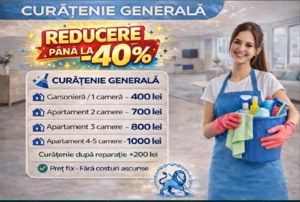 oferim servicii de curatenie apartamente garsoniere  