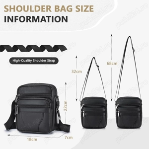  Geantă Bărbați din Piele Naturală | Crossbody Retro, 17   8   20 cm - imagine 3