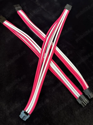 Set Prelungitoare Cabluri Sursă PC (PSU Extension Kit) - Roz Alb