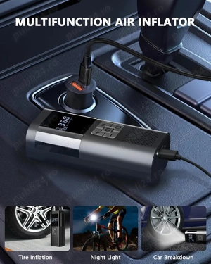 Compresor Electric Portabil 150 PSI | Pompă Auto & Bicicletă, Baterie Reîncărcabilă, Display Digital