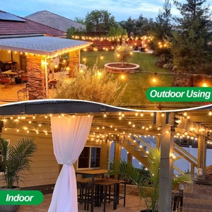 Ghirlandă Luminoasă LED Exterior 15 m   17+2 Becuri, IP44, Rezistentă la Intemperii - imagine 4