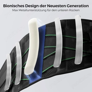  Centură Lombară cu 7 Suporturi Metalice & Pernă 3D Detasabilă | Susținere Puternică pentru Zona Lom - imagine 2