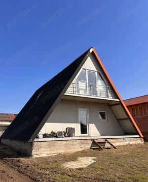 Casă tip A-Frame   structură metalică demontabilă   Galați