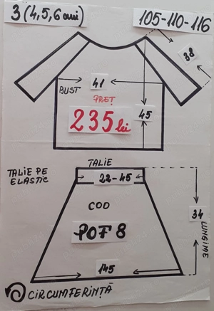 Costum popular pentru copii marimea 3 (4-5-6 ani) 235 lei - imagine 5