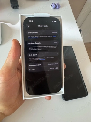 vand iphone 16 pro 256 black nou