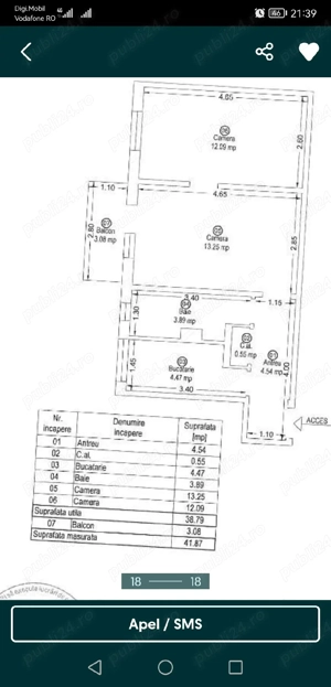 Vând apartament cu 2 camere 