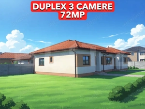 Duplex parter 3 camere 72 mp, terasă 15mp curte 310 mp, Mosnita Noua
