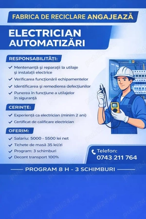  Electrician Automatizari  Intretinere fabrica