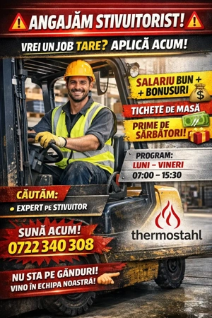 Stivuitorist   program fix   | Sector 6 | salariu + bonus