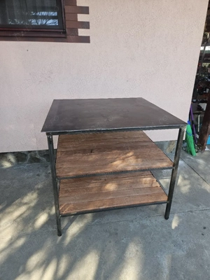 Masa metalica Banc Industrial 100cm x 10cm x 90cm