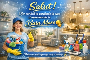 Salut! Ofer servicii de curățenie în case și apartamente în Baia Mare