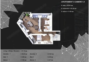 Tomis Plus apartament 3 camere nou incalzire pardoseala lift - imagine 10