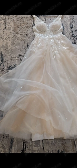 Rochie mireasa ivory-cappuccino - imagine 4