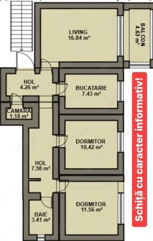 Pacii - Apartament 3 camere - 59,800 euro - imagine 8