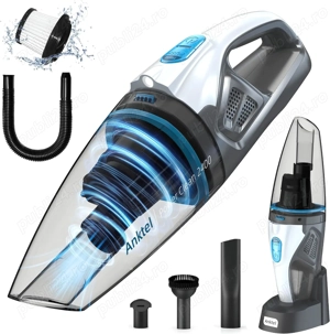 Aspirator Portabil fără Fir | 9500Pa, LED, Umed & Uscat, Stație de Încărcare, Filtru HEPA Lavabil