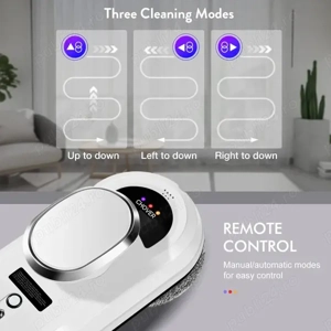  Robot Inteligent pentru Curățat Geamuri | 5600Pa, Telecomandă, 3 Moduri de Curățare, Anti Cădere - imagine 2