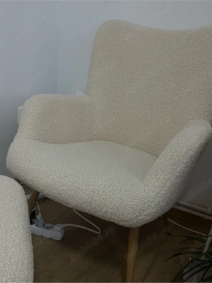 Fotoliu model plușat+taburel 