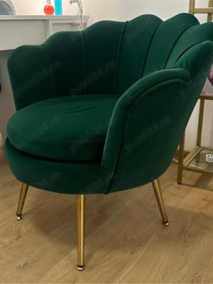 Fotoliu verde catifea 