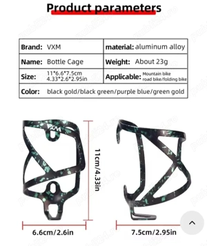 Suport bidon apa cadru bicicleta mtb cursiera VXM aliaj aluminiu anodizat ultrausor Bianchi suruburi - imagine 7