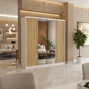 Dresing Delia 200 Alb cu Oglinda si Usi Sonoma Transport rapid