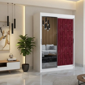 Dressing Tapitat Iris Visiniu Cu Oglinda  Finisaje premium