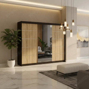 Dresing Delia 250 Wenge cu Oglinda si Usi Sonoma Ofertă limitată Set dormitor complet la ofertă