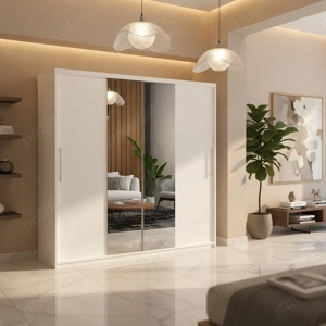 Dresing Delia 200 Alb cu Oglinda Expediere rapidă