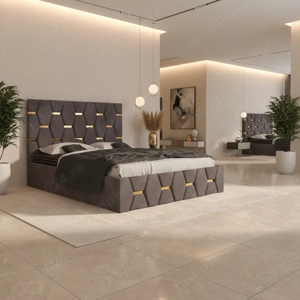 Pat Tapitat Bia Gri Catifea Premium Livrare în toată țara