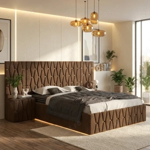 Pat Tapitat Iris Maro Cu Extensii Si Noptiere Tapitate Transport oriunde în România