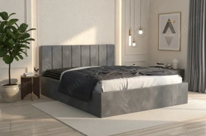 Pat Tapitat Aura Gri Catifea Premium În stoc